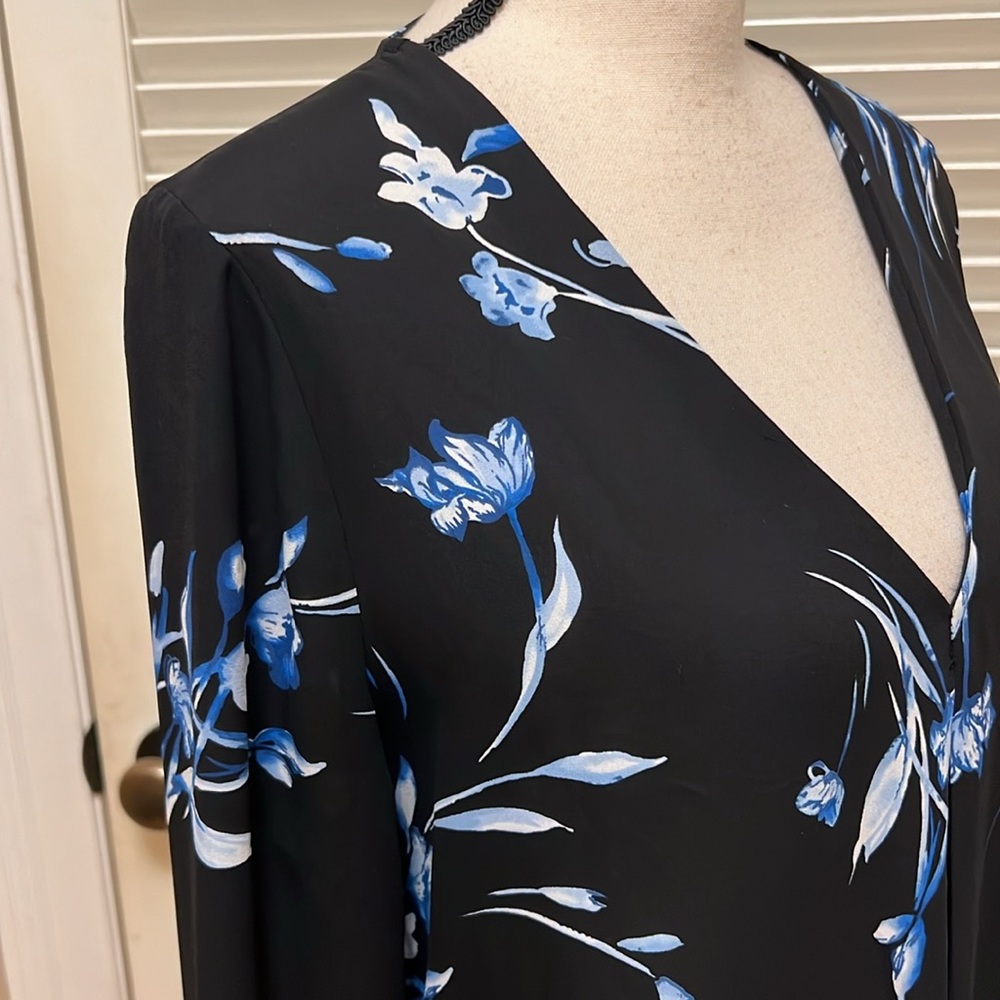 Blue /Black Floral Blouse